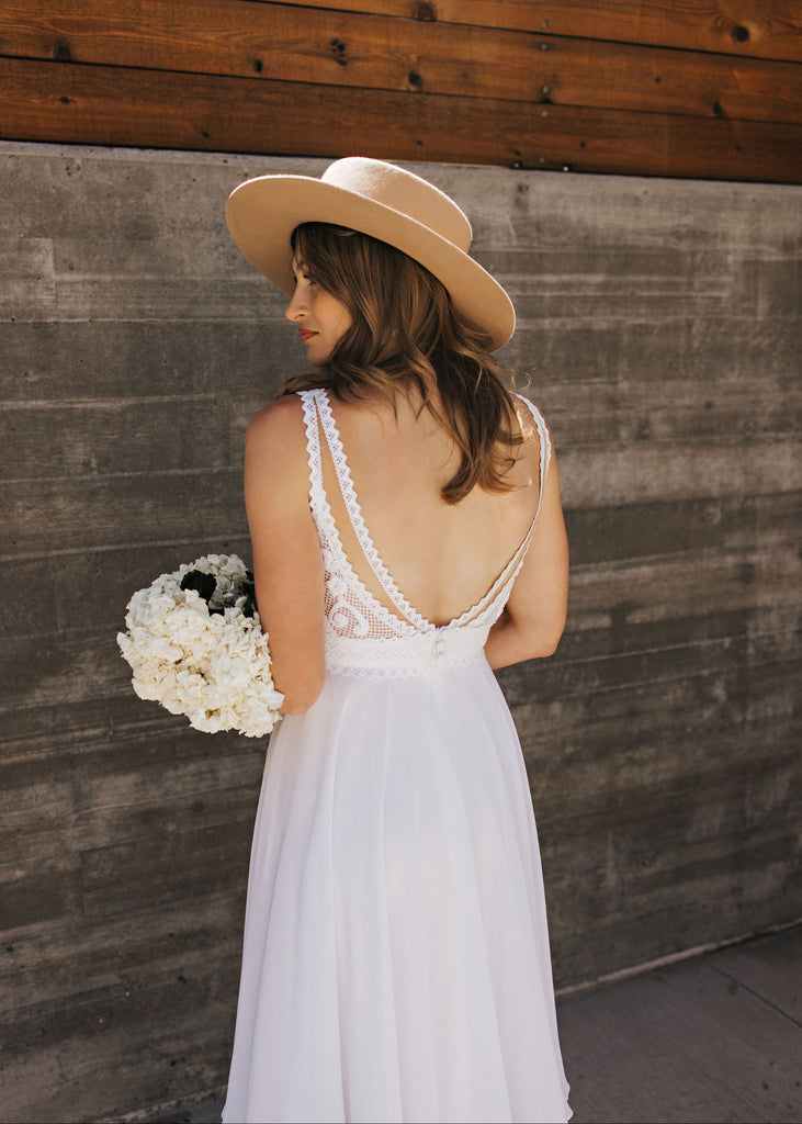 Chiffon and Lace Mini Dress - Elopement Outfit - Bridal Reception Dress Chiffon and Lace Mini Dress - Elopement Outfit - Bridal Reception Dress