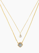 Holiday Edit: Labradorite Duo Gold Cliff Necklace