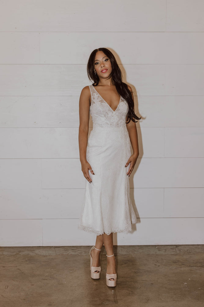 Chantilly Lace Midi Dress - Elopement Outfit - Reception Dress Chantilly Lace Midi Dress - Elopement Outfit - Reception Dress