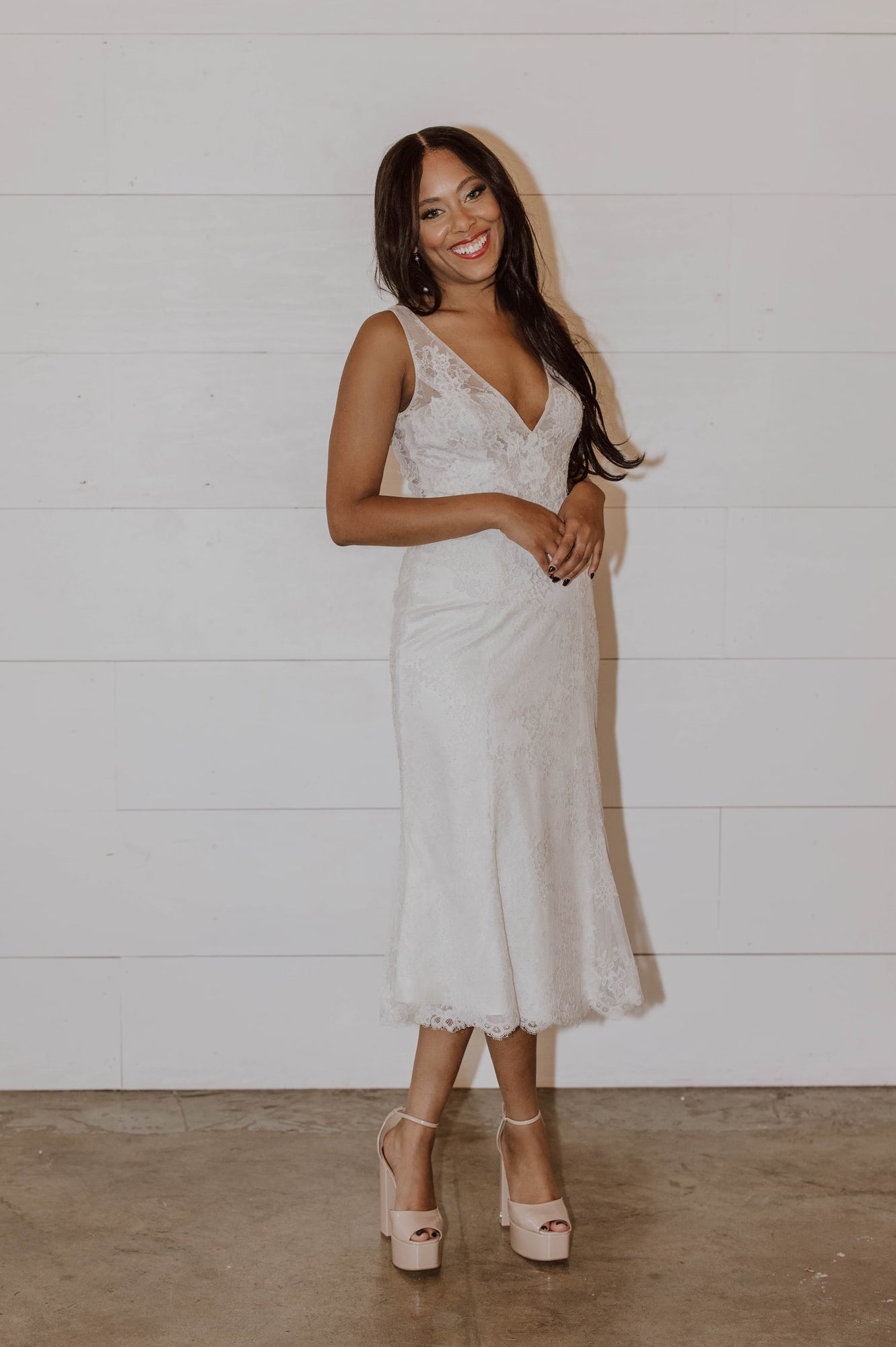 Chantilly Lace Midi Dress - Elopement Outfit - Reception Dress Chantilly Lace Midi Dress - Elopement Outfit - Reception Dress