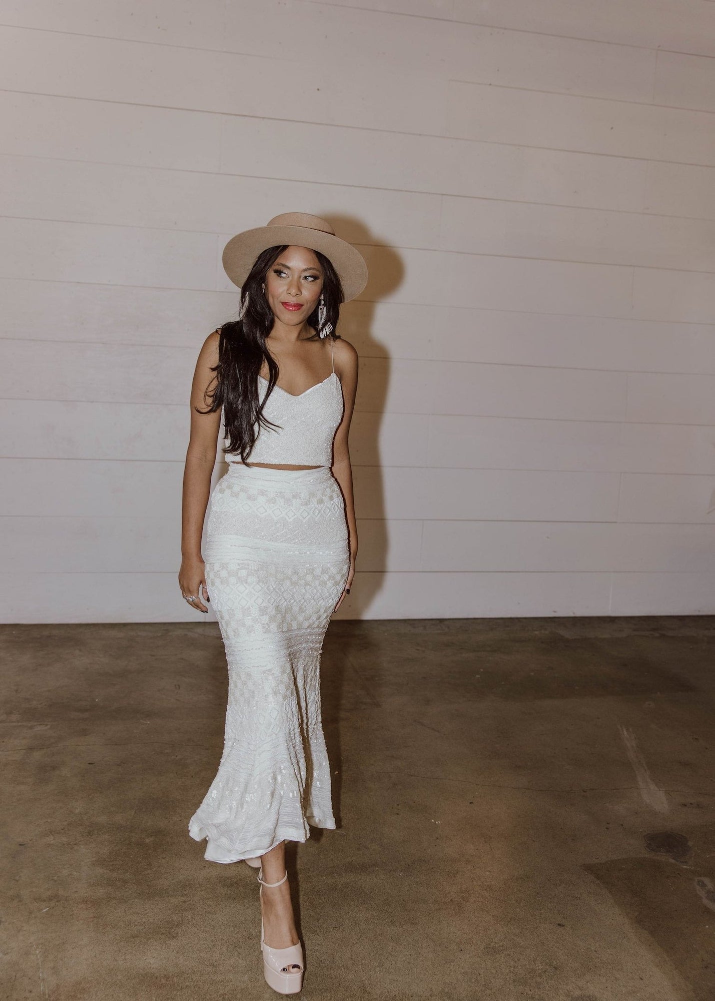 Ivory Beaded Maxi Skirt - Elopement Outfit - White Maxi Skirt Ivory Beaded Maxi Skirt - Elopement Outfit - White Maxi Skirt