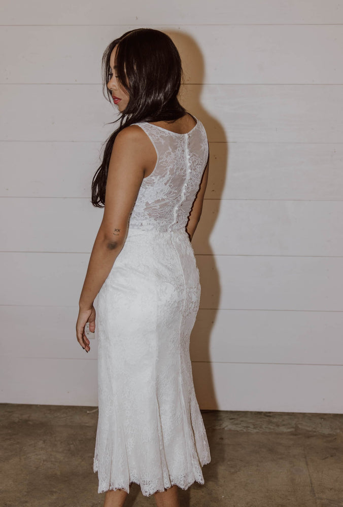 Chantilly Lace Midi Dress - Elopement Outfit - Reception Dress Chantilly Lace Midi Dress - Elopement Outfit - Reception Dress