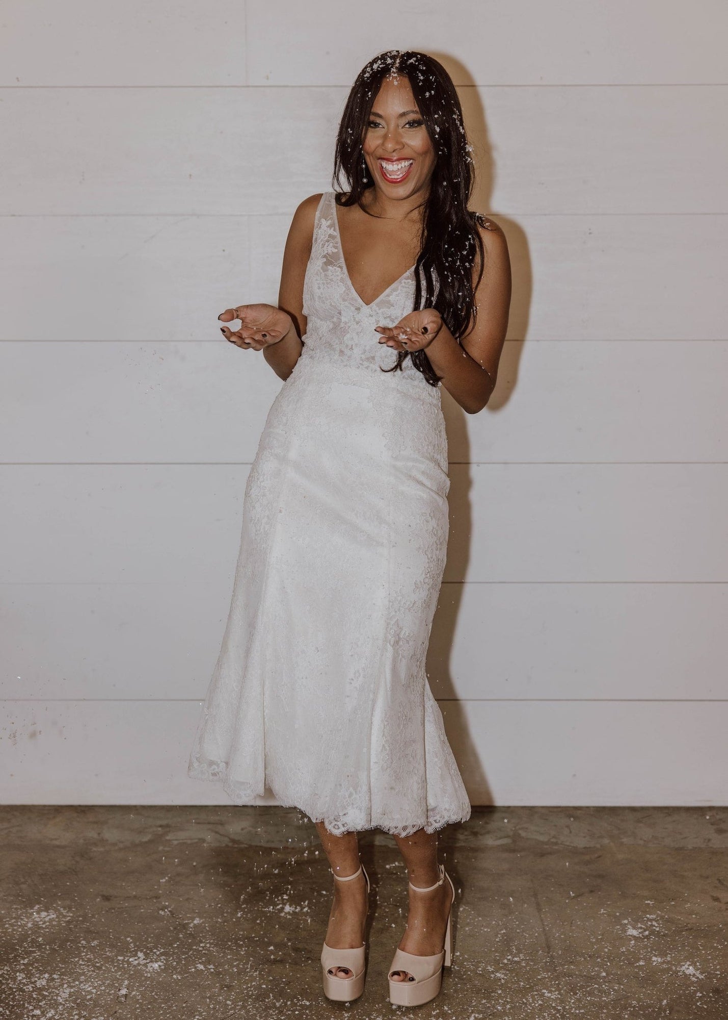 Chantilly Lace Midi Dress - Elopement Outfit - Reception Dress Chantilly Lace Midi Dress - Elopement Outfit - Reception Dress