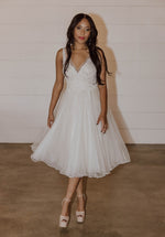 Beaded Lace and Organza Midi Dress