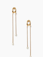 Pearl and Gold Dangle Wedding Earrings