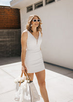 Plunging Lace Mini Dress