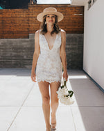 Plunging Lace Mini Dress