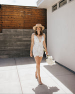 Plunging Lace Mini Dress