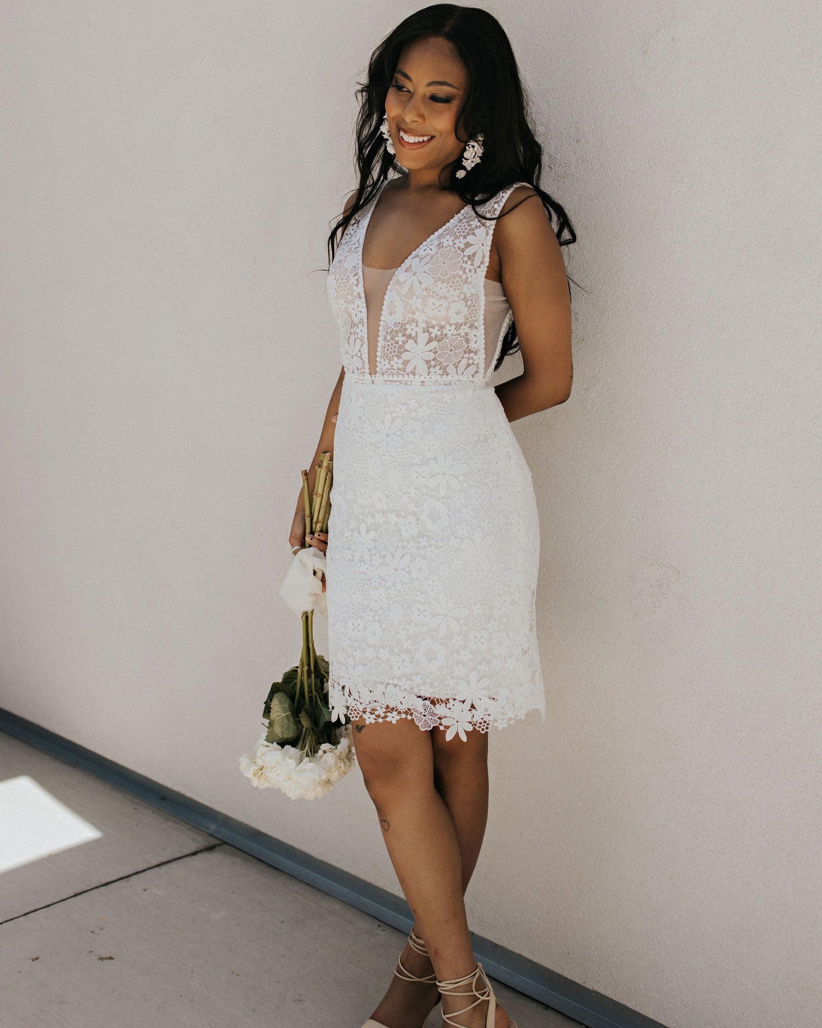 Boho Lace Mini Dress - Elopement Outfit - Bridal Reception Dress Boho Lace Mini Dress - Elopement Outfit - Bridal Reception Dress