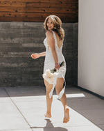 Plunge Beaded Mini Dress