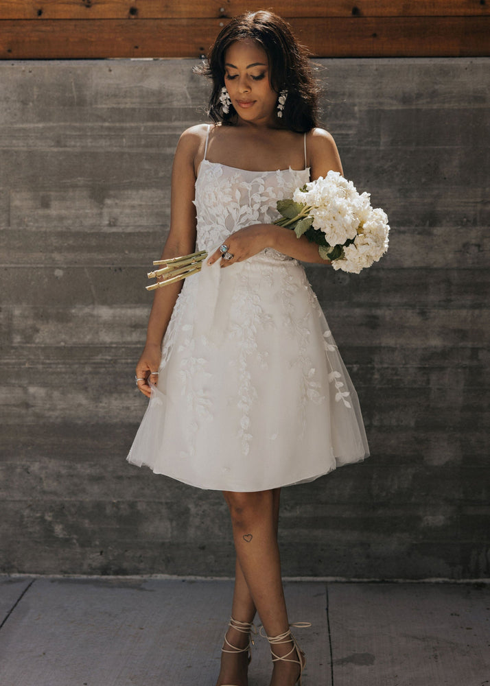 3D Lace Mini Dress - Elopement Outfit - Bridal Reception Dress 3D Lace Mini Dress - Elopement Outfit - Bridal Reception Dress