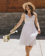 Chiffon and Lace Mini Dress