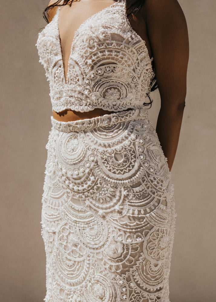 Ivory Beaded Maxi Skirt - Elopement Outfit - White Maxi Skirt Ivory Beaded Maxi Skirt - Elopement Outfit - White Maxi Skirt