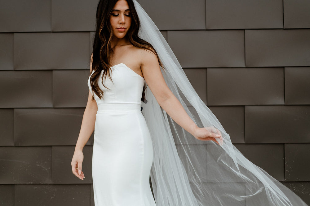 wedding dress with long veil Long Tulle Veil - 90 Inch Veil