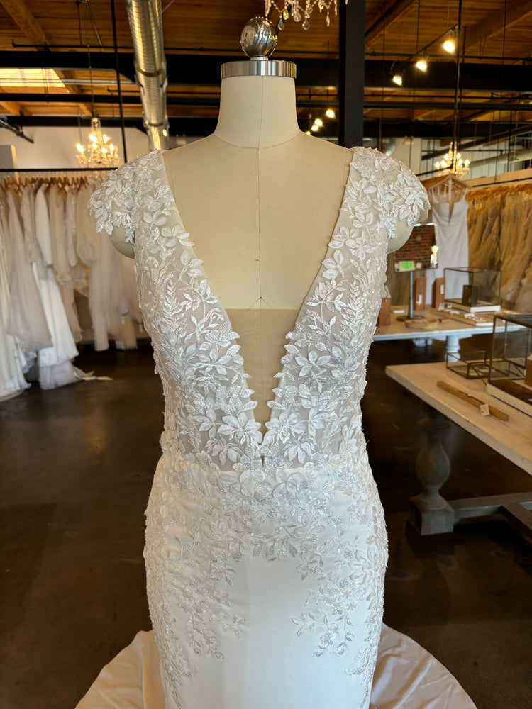 Deep V, Beaded Wedding Dress