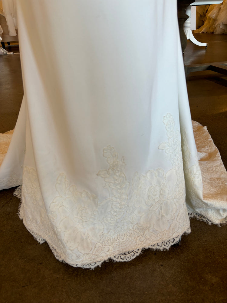 Beautiful Lace detail on a simple wedding dress