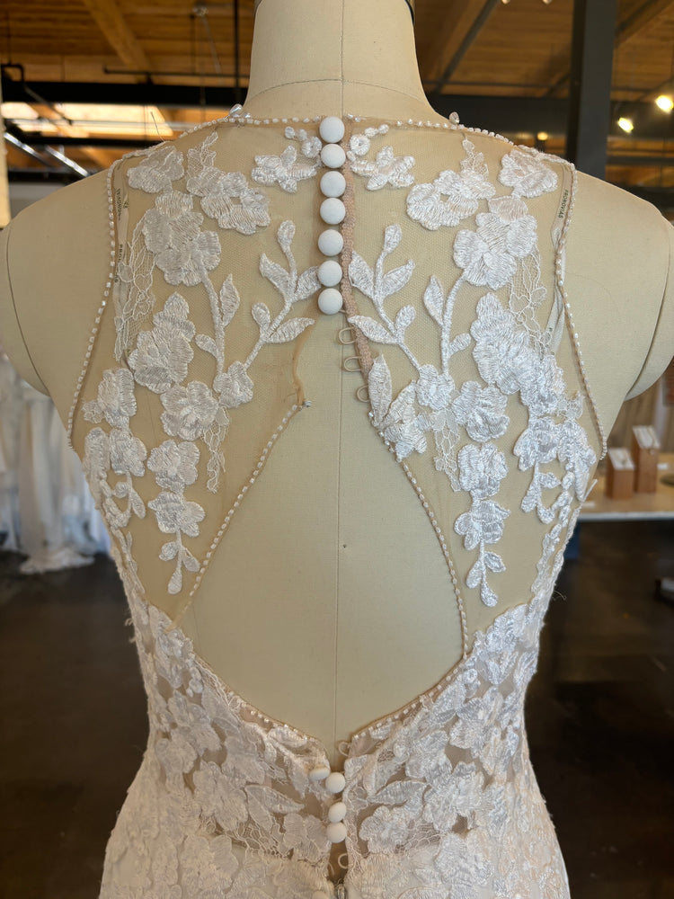 Lace Cut Out with an Open Back Wedding Dress