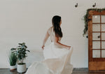 lace and chiffon a-line wedding dress