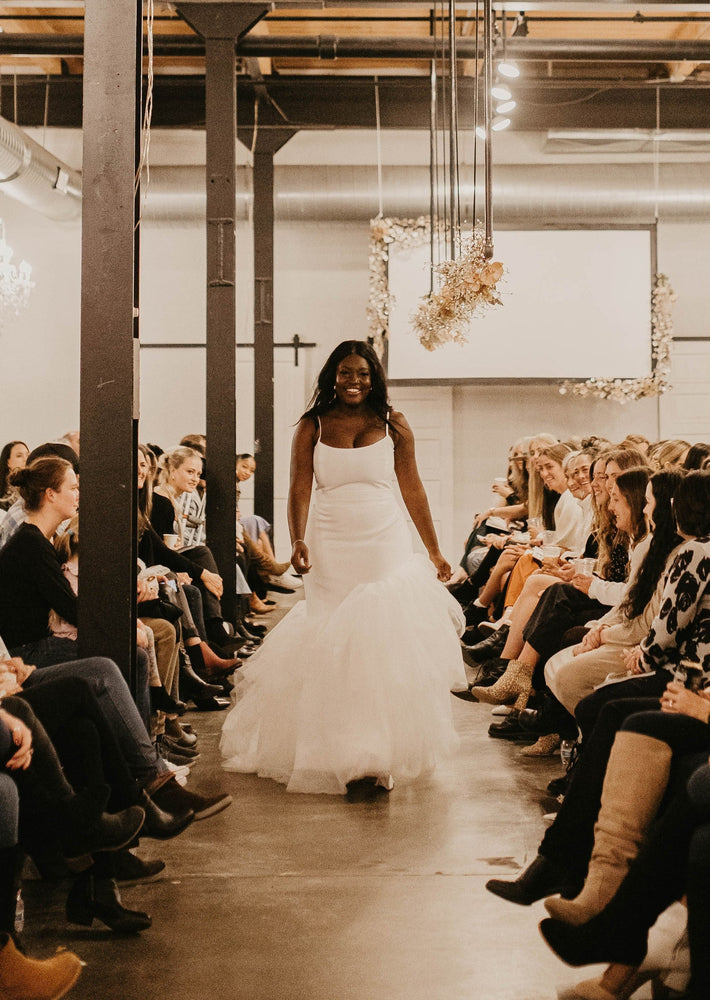 Modern tulle mermaid wedding dress