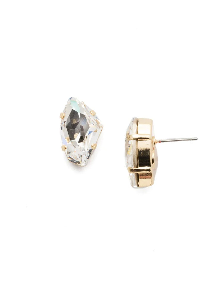 Crystal and Gold Wedding Stud Earrings
