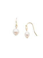 Pearl and Gold Wedding Dangle Earrings