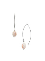 Pearl and Silver Wedding Dangle Earrings