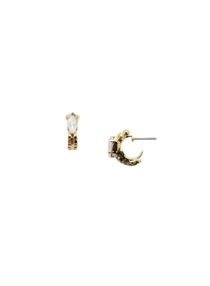 Crystal and Gold Wedding Hoop Earrings