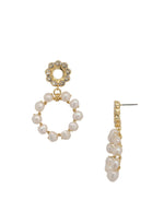 Pearl, Crystal and Gold Wedding Dangle Earrings