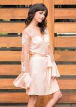 Long Sleeved Pink Lace Robe