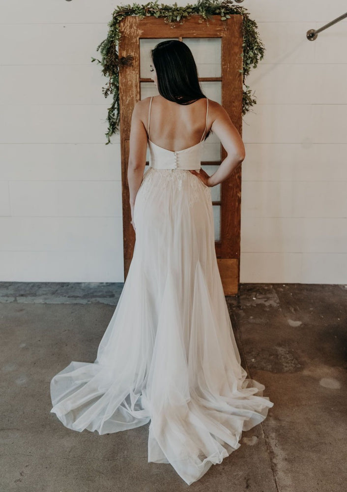 Lace and Netting Champagne Skirt