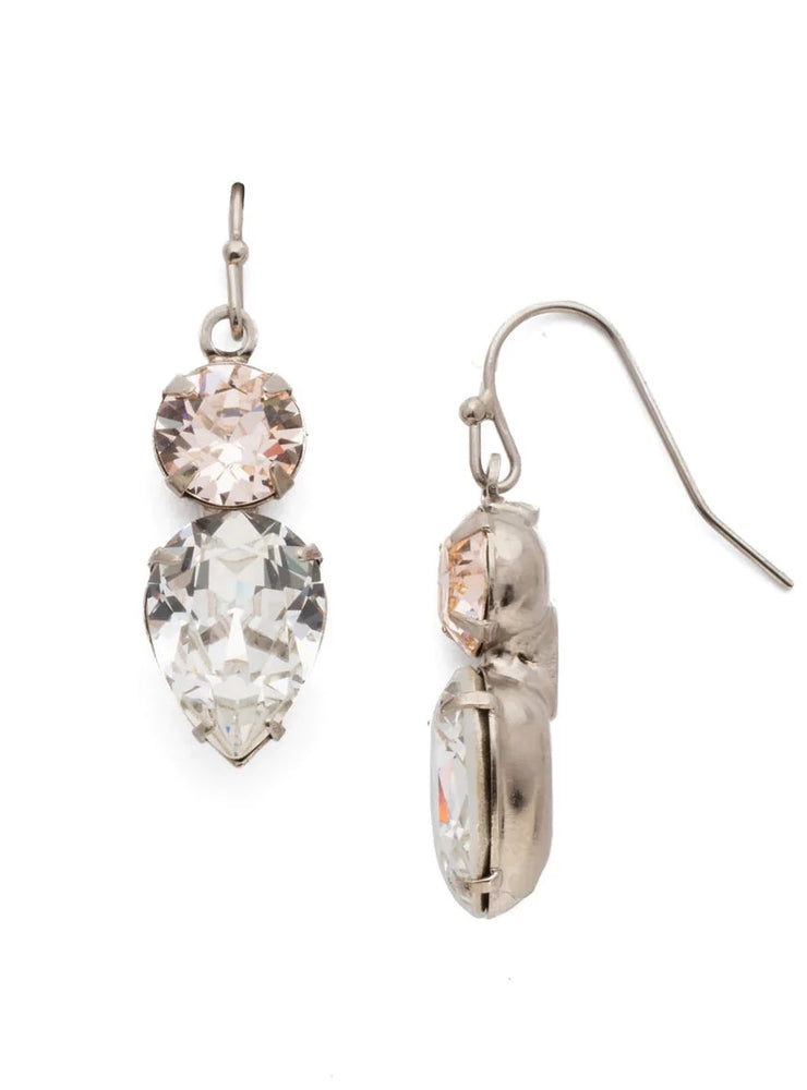 Crystal and Silver Wedding Dangle Earrings