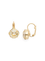 Champagne-Crystal and Gold Wedding Earrings