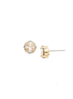 Crystal and Gold Stud Wedding Earrings