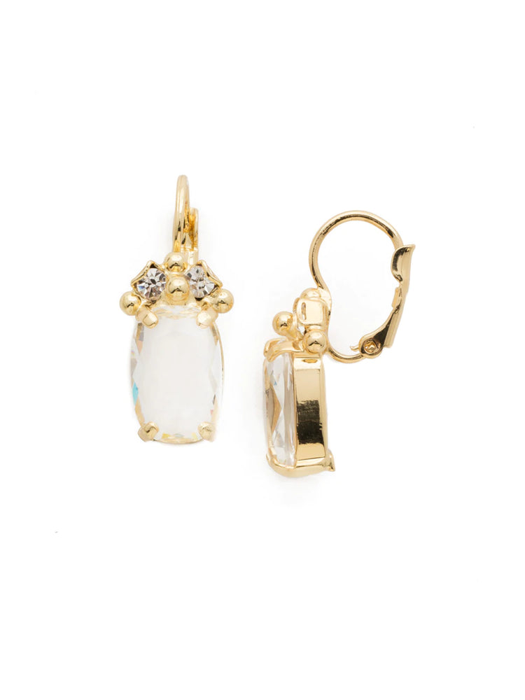 Crystal and Gold Wedding Dangle Earrings