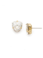 Crystal and Gold Stud Wedding Earrings