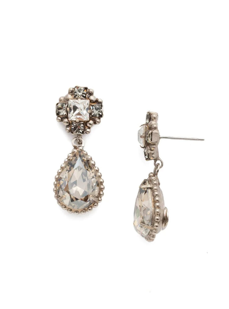 Crystal and Silver Wedding Dangle Earrings