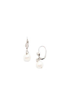 Pearl, Crystal and Silver Wedding Dangle Earrings