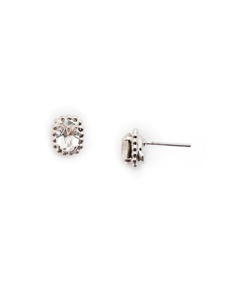 Crystal and Silver Stud Wedding Earrings