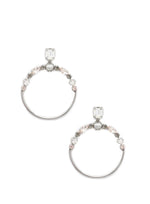Crystal and Silver Hoop Wedding Earrings