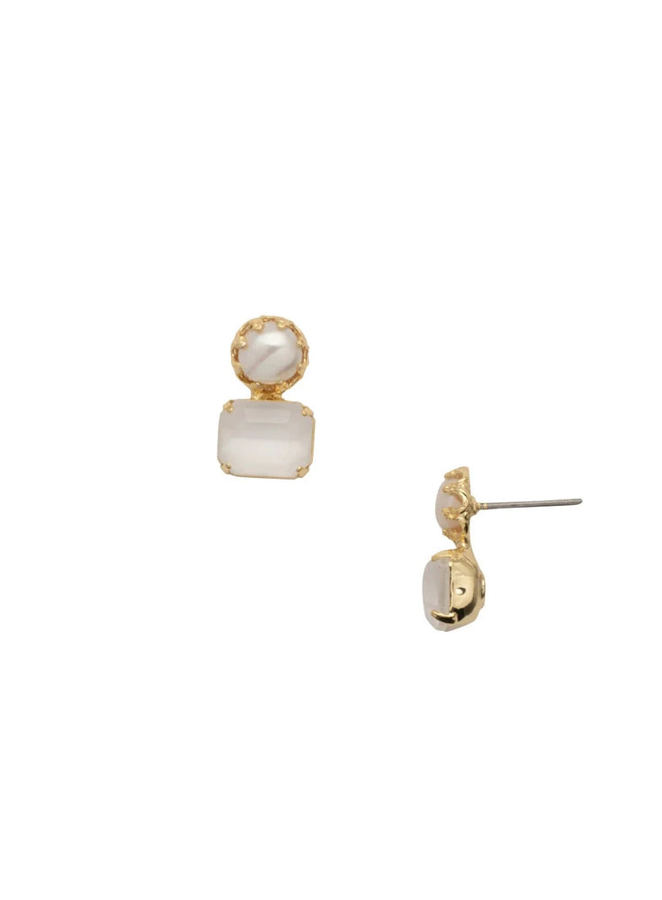 Pearl and Gold Stud Wedding Earrings