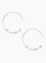 White Pearl Gaia Hoop Earrings