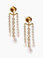 Pearl and Crystal Dangle Wedding Earrings