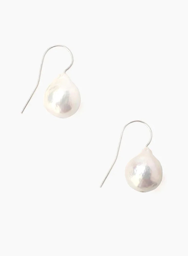 Pearl and Silver Drop Wedding Earrings