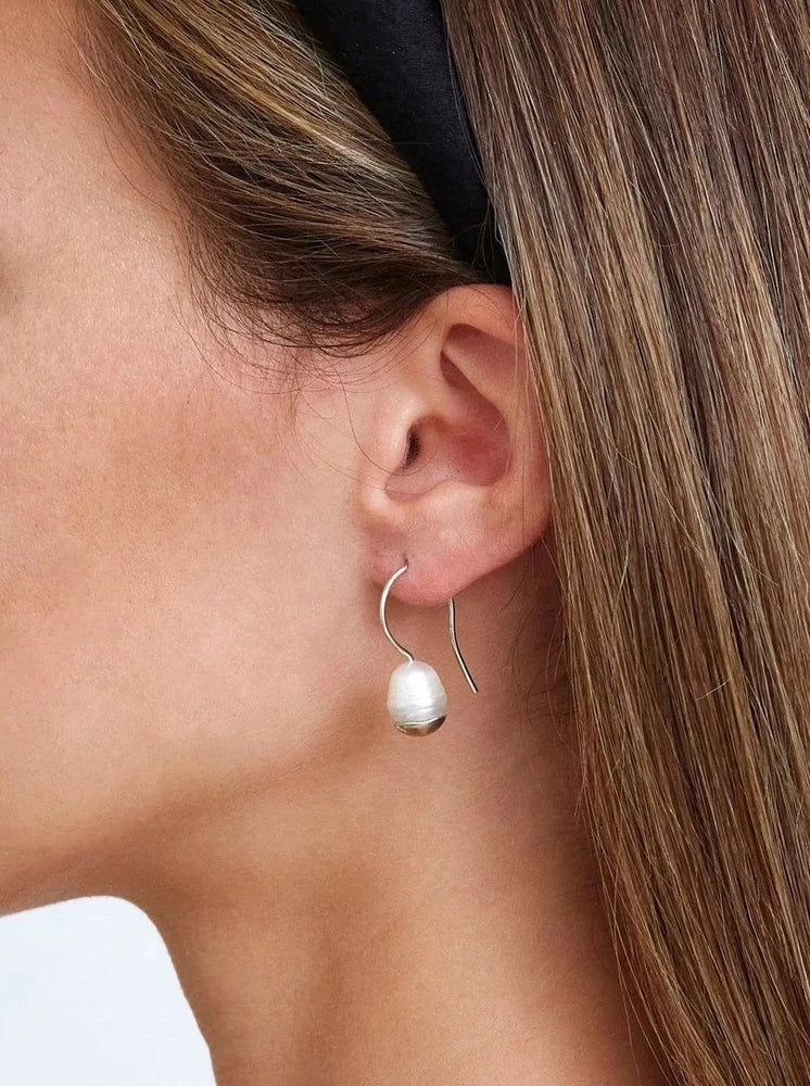 Holiday Edit: Silver-Dipped Pearl Drop Earrings