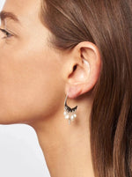 Holiday Edit: Petite Crescent White Pearl and Silver Hoop Earrings
