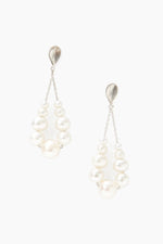 Pearl and Silver Dangle Wedding Earrings