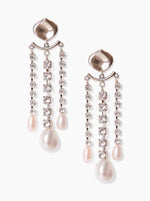 Crystal and Silver Dangle Wedding Earrings