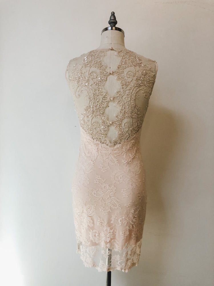Blush Lace and Beaded Bodycon