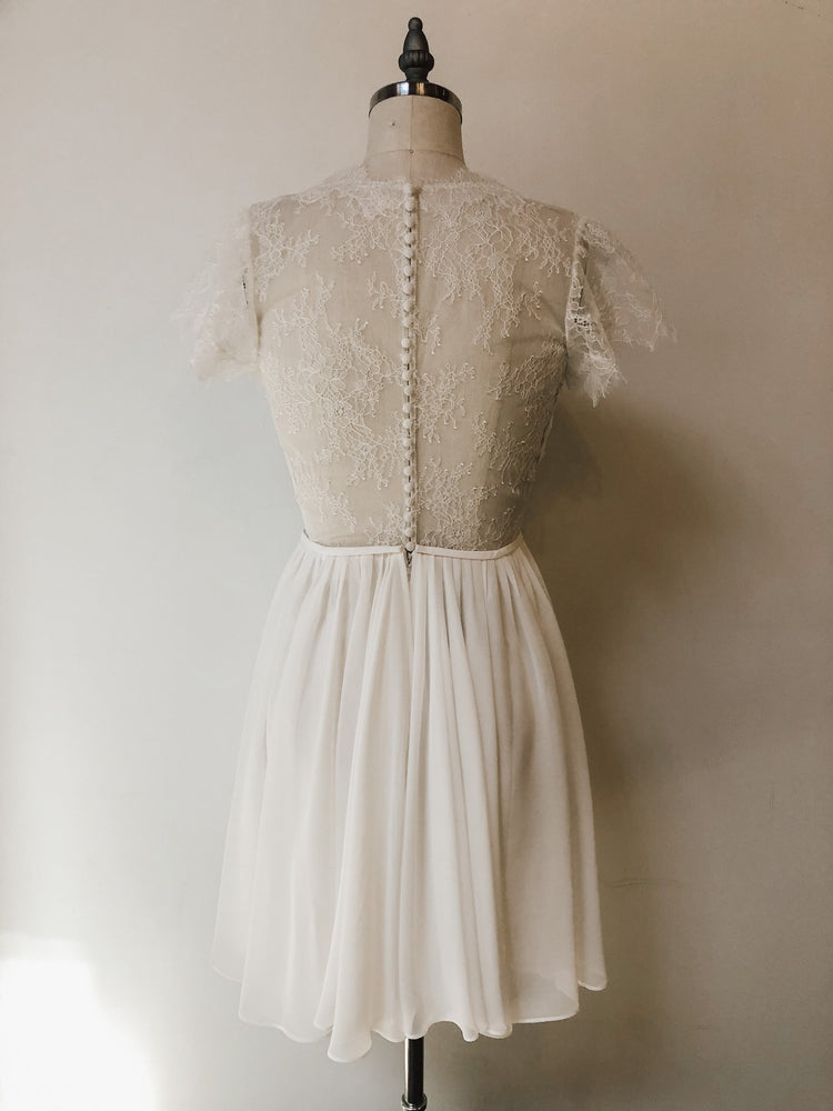 Lace chiffon mini dress
