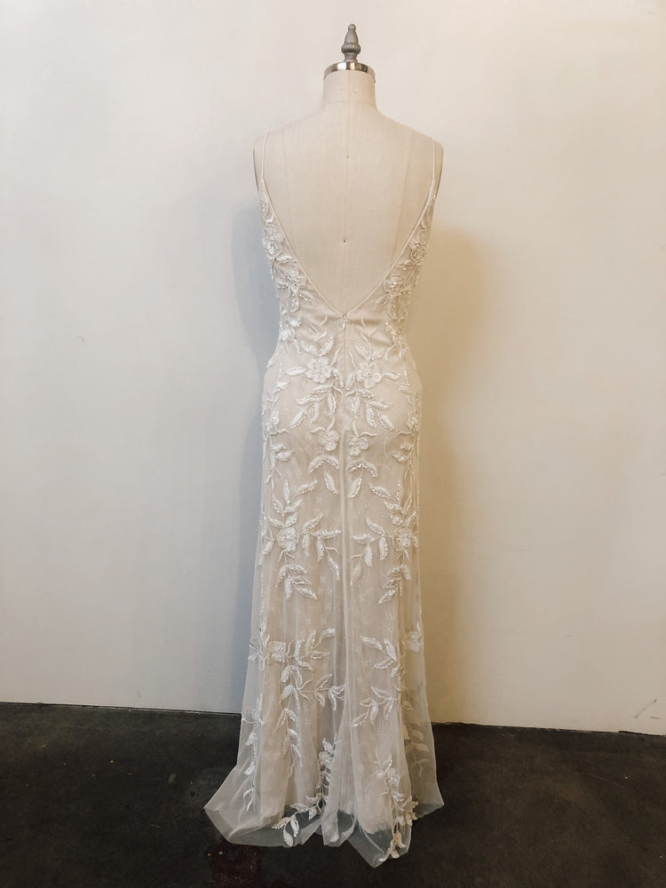 Beaded floral maxi dress